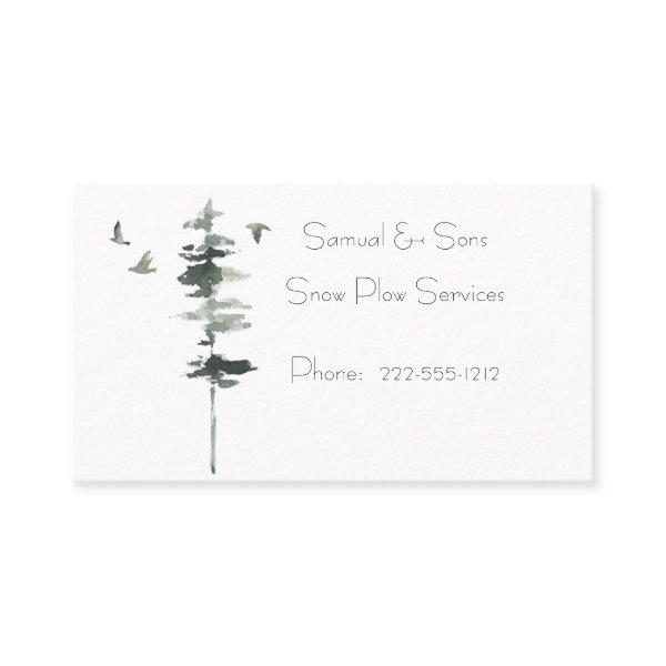 Watercolor Winter Birds and Tree