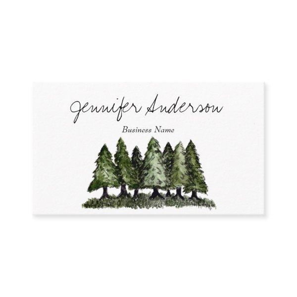 Watercolor Woodland Pine Trees