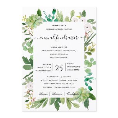 WATERCOLOR WREATH FOLIAGE CORPORATE PARTY EVENT INVITATION