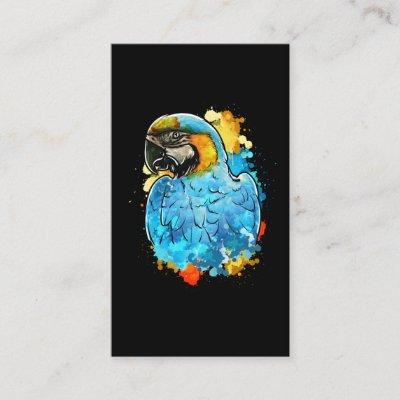 Watercolored Blue Macaw Parrot Bird Painting