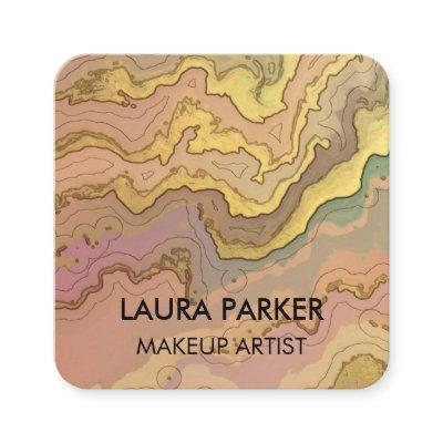 Watercolour abstract Vintage Gold Art Minimal  Squ Square