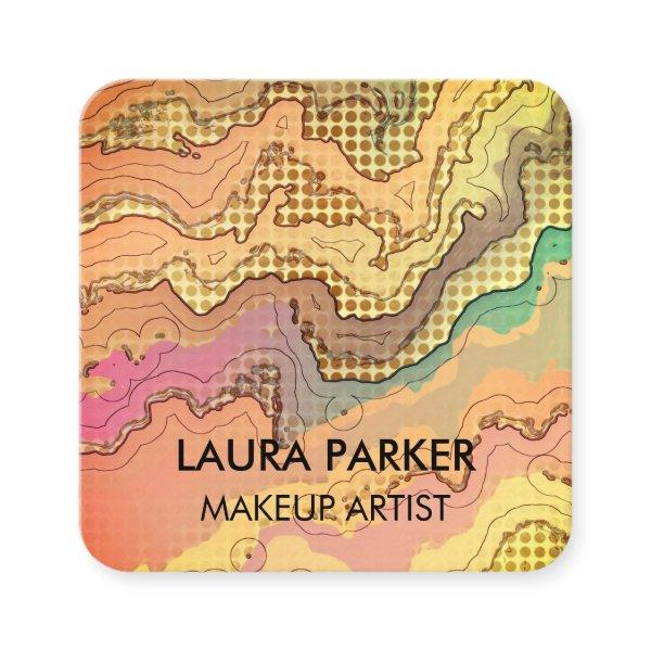 Watercolour abstract Vintage Gold Art Minimal  Square