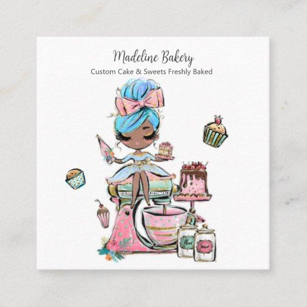 Watercolour Bakery Mixer Pastry Sweets Cakes   Square
