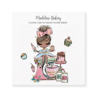 Watercolour Bakery Mixer Pastry Sweets Cakes    Square