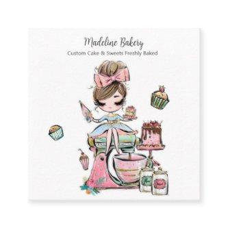 Watercolour Bakery Mixer Pastry Sweets Cakes     Square