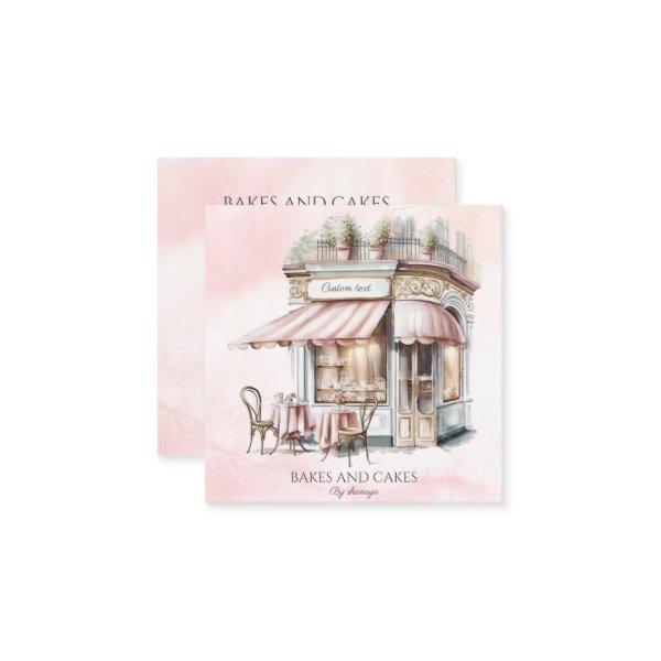 Watercolour, blush pink, Bakery QR code Square