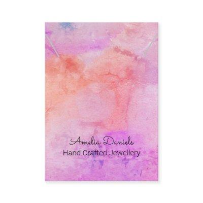 Watercolour Pink Peach Necklace Pendant Display