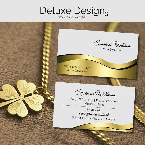 Wavy Gold Decor on Light Gray Classy and Luxury