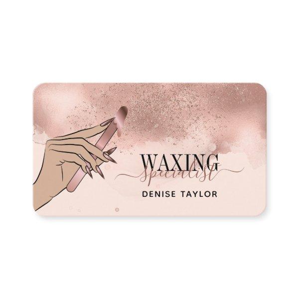 wax blush pink woman hand waxing technician  busin