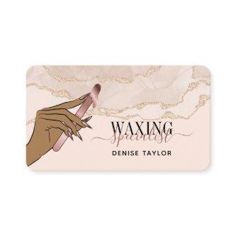 wax blush pink woman hand waxing technician