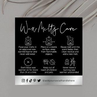 Wax Melts Safety Guide Black & Silver Logo Square