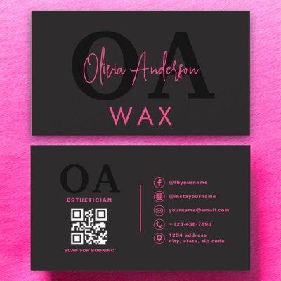 Wax Specialist Esthetician QR Code Hot Pink Black