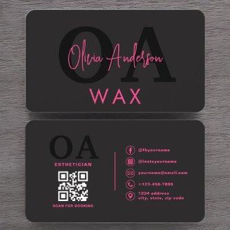 Wax Specialist Esthetician QR Code Hot Pink Black