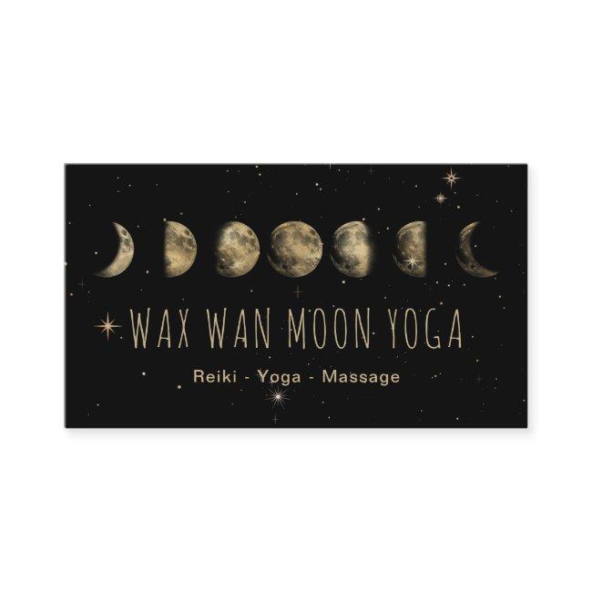 *~* Wax Wan Stars GOLD MOON Lunar Phases Black
