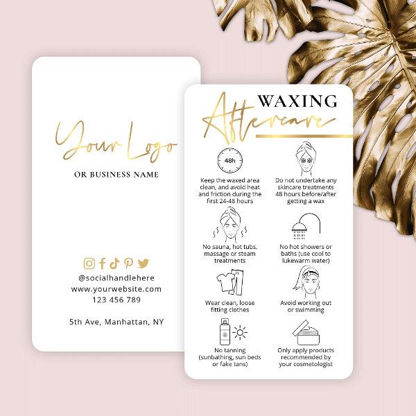 Waxing After Care Guide White & Gold Beauty Bar