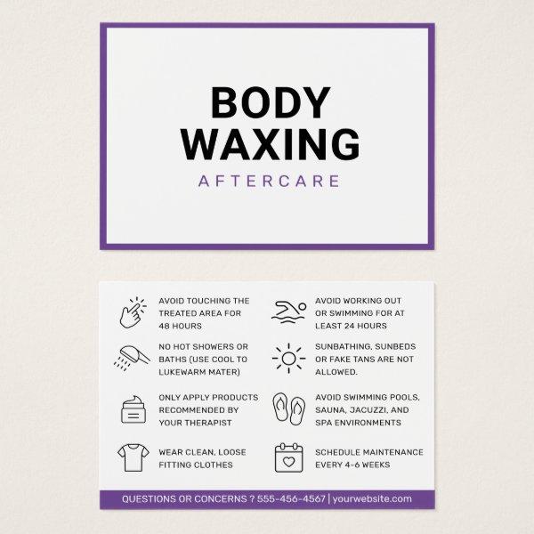 Waxing Purple Aftercare Card Hair Removal