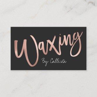 Waxing Simple Chic Rose Gold Modern Typography