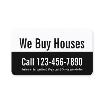 We Buy Houses Black and White Promotional Template