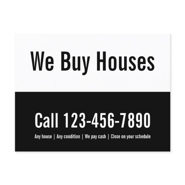 We Buy Houses Black and White Promotional Template Postcard