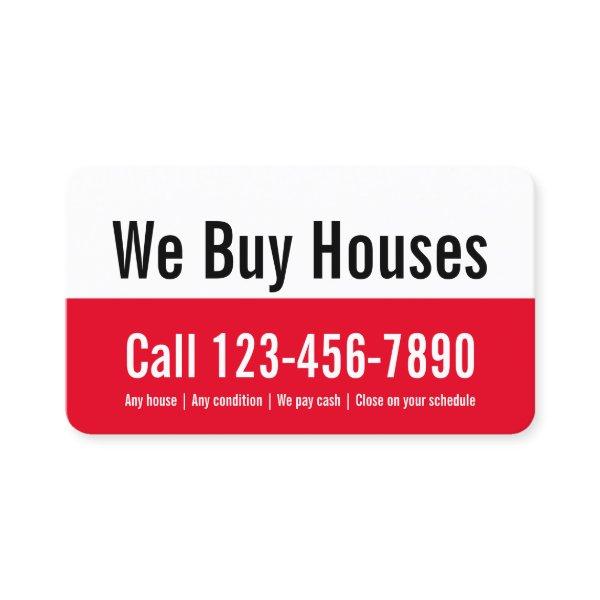 We Buy Houses Red and White Promotional Template