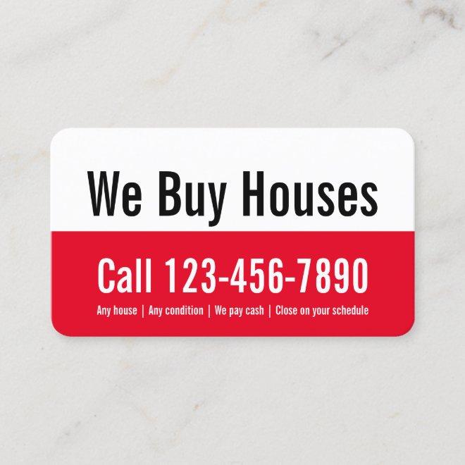 We Buy Houses Red and White Promotional Template