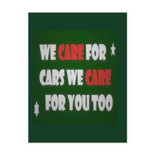 We Care For Cars      Poster Postcard