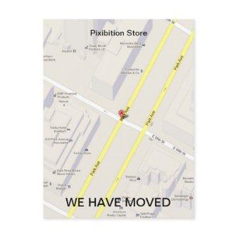 We Have Moved Add Map Postcard