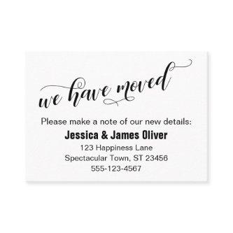 We Have Moved Chic Script Typography Handout Card