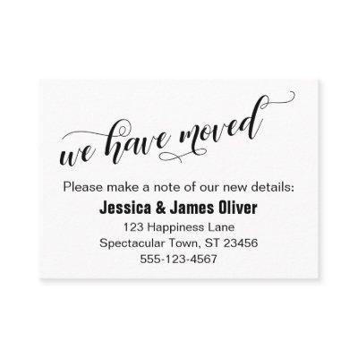 We Have Moved Chic Script Typography Handout Card