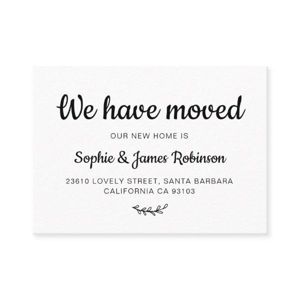 We have Moved Minimal New Home Moving Insert Card