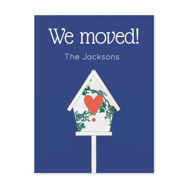 We Moved Birdhouse  Postcard