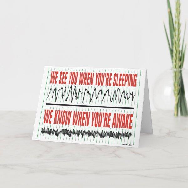 We See You When You're Sleeping Christmas Card