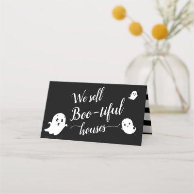We sell Boo-tiful houses | Halloween Realtor Marke Place Card