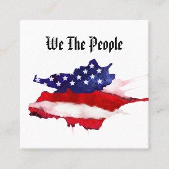 *~* We The People American Flag Watercolor Square