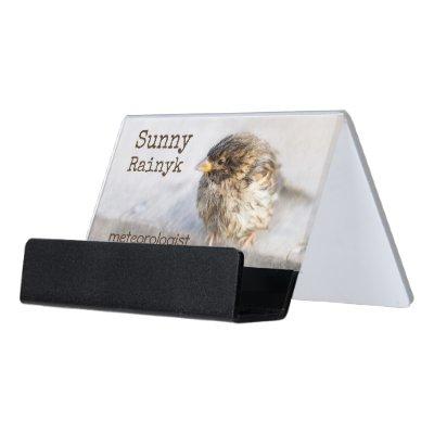 Weather forecast wet sparrow customizable desk  holder