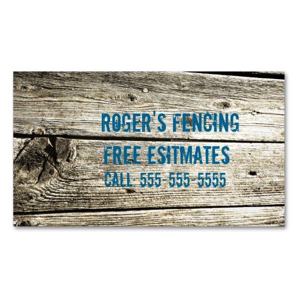 Weathered Wood Fence Pickets with Nails & Knots Magnetic