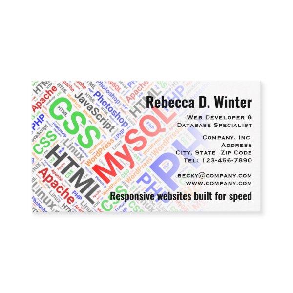 Web Developer Colorful Word Art Professional