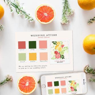 Wedding Attire | Citrus Color Palette Invitation