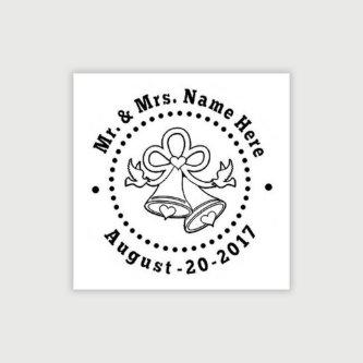 Wedding Bells Custom Embosser with Name and Date