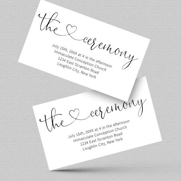 Wedding Ceremony Enclosure Card - Simple