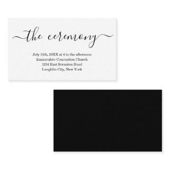 Wedding Ceremony Enclosure Card - Simple