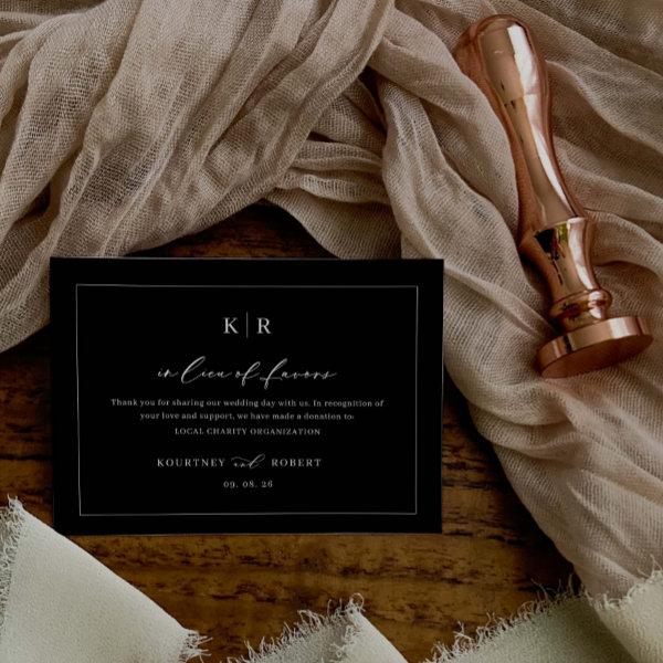 Wedding Charity In Lieu of Favors Enclosure Card