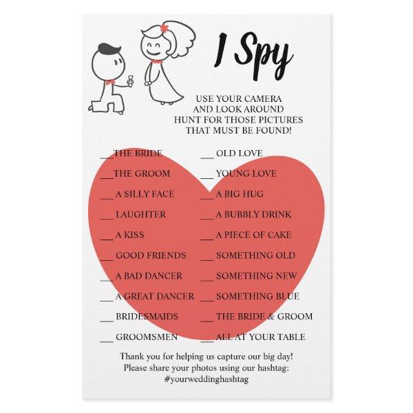 Wedding Couple Wedding Reception I Spy Game Card Flyer