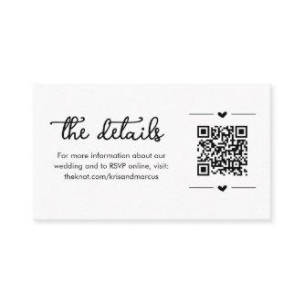 Wedding Details w QR Code Enclosure Card