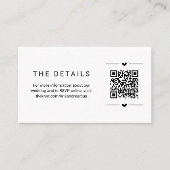 Wedding Details w QR Code Enclosure Card