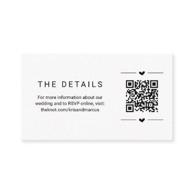 Wedding Details w QR Code Enclosure Card