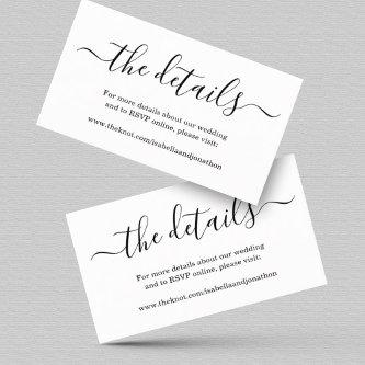 Wedding Details Website Enclosure Card - Simple