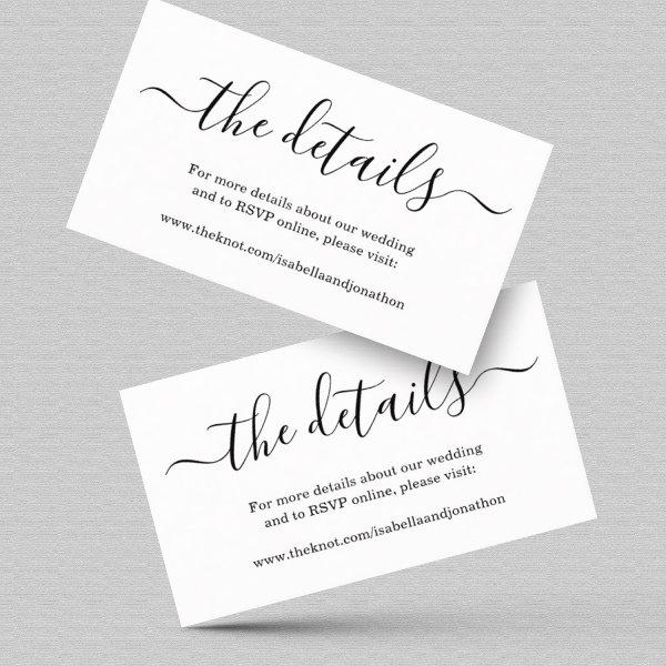 Wedding Details Website Enclosure Card - Simple