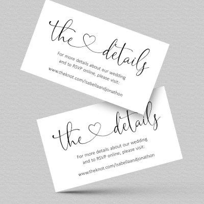 Wedding Details Website Enclosure Card - Simple