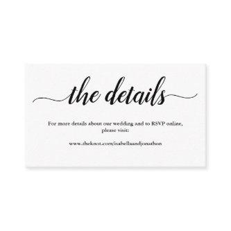 Wedding Details Website Enclosure Card - Simple